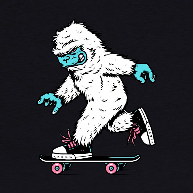 Skateboarding Yeti by CyberpunkTees